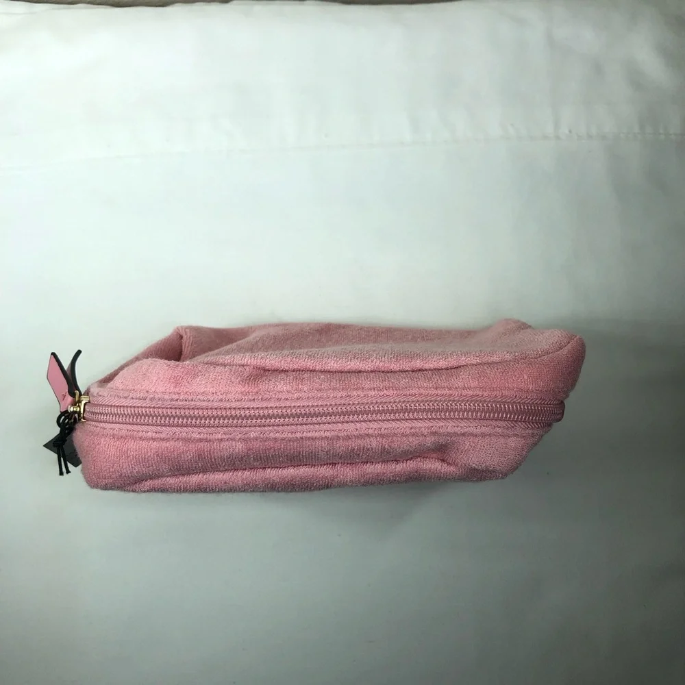 Victoria's Secret Terry Monogram Pink Cosmetic Make-up Bag Headband & Scrunchie